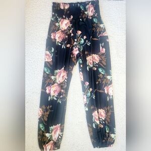 Qianxizhan Women's large Harem yoga Pants, boho High Waist Trousers with Pockets